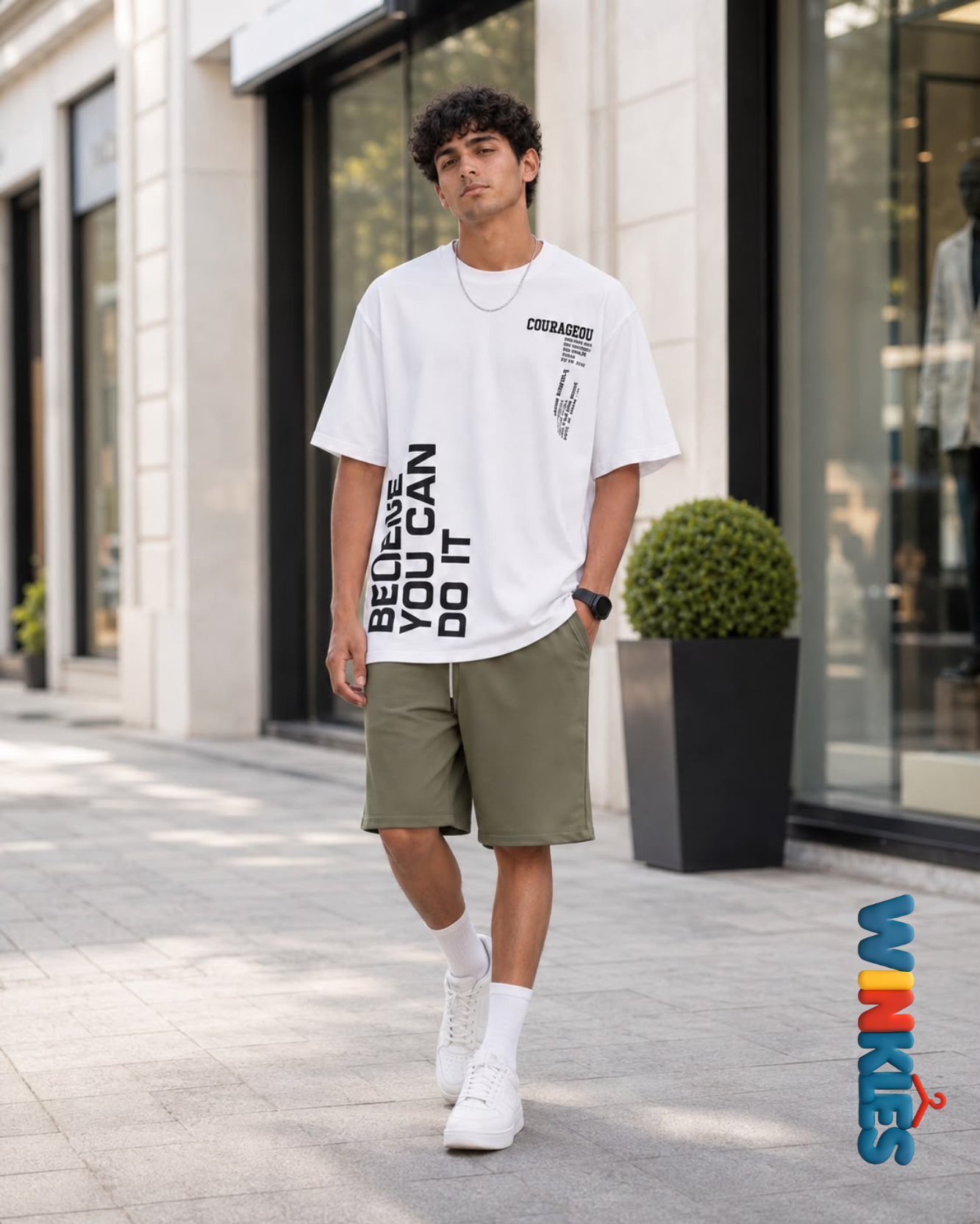 طقم اوفر سايز تيشرت طباعة