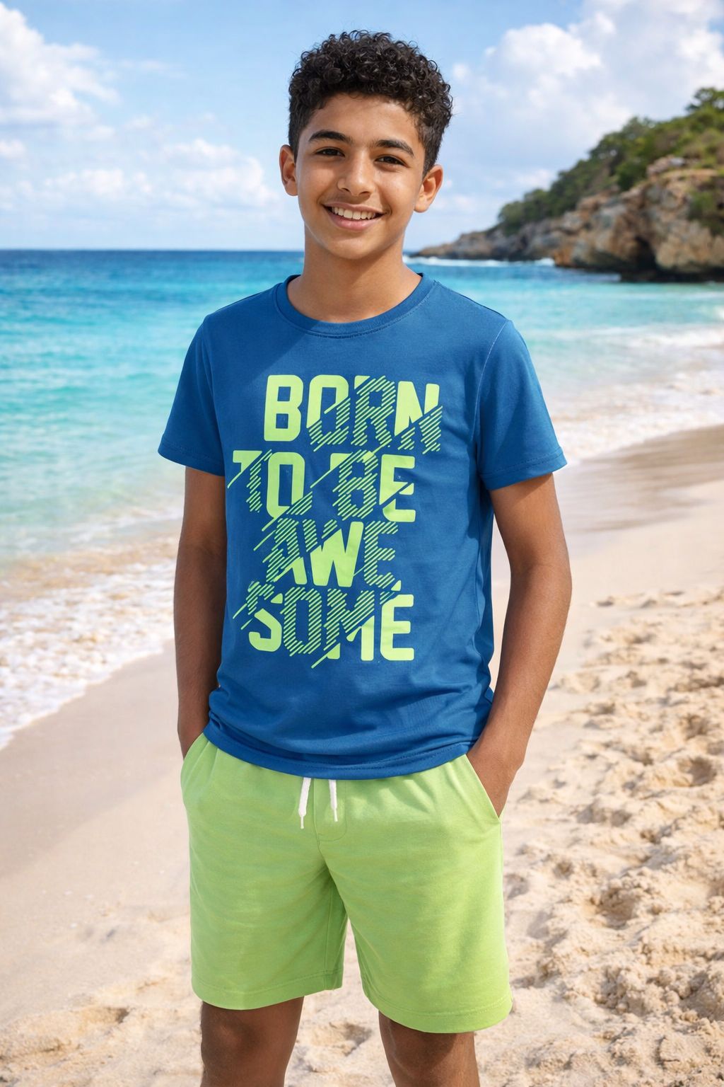 طقم اولادي تيشرت مطبوع و شورت