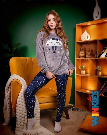 طقم قطيفة بناتي