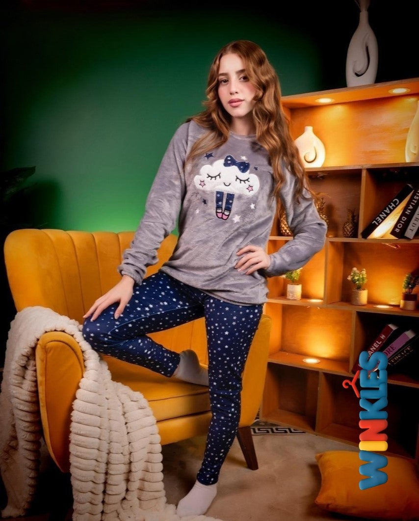 طقم قطيفة بناتي