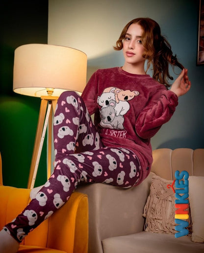 طقم قطيفة بناتي