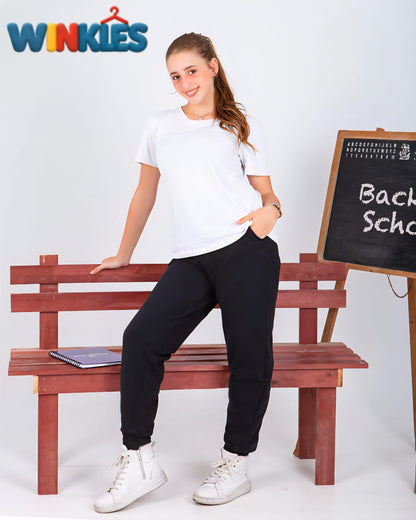 black cotton pants