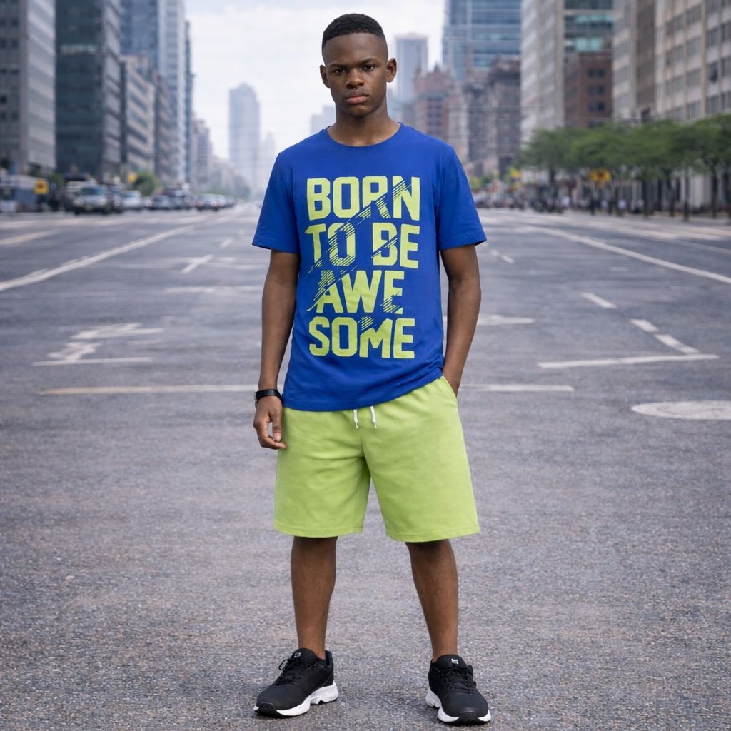 طقم اولادي تيشرت مطبوع و شورت